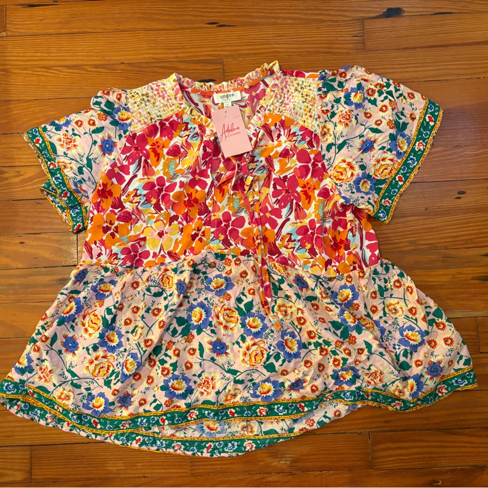 Umgee Multicolor Floral Blouse - Picture 3 of 6